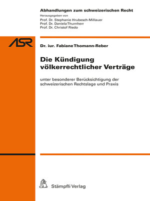 cover image of Die Kündigung völkerrechtlicher Verträge